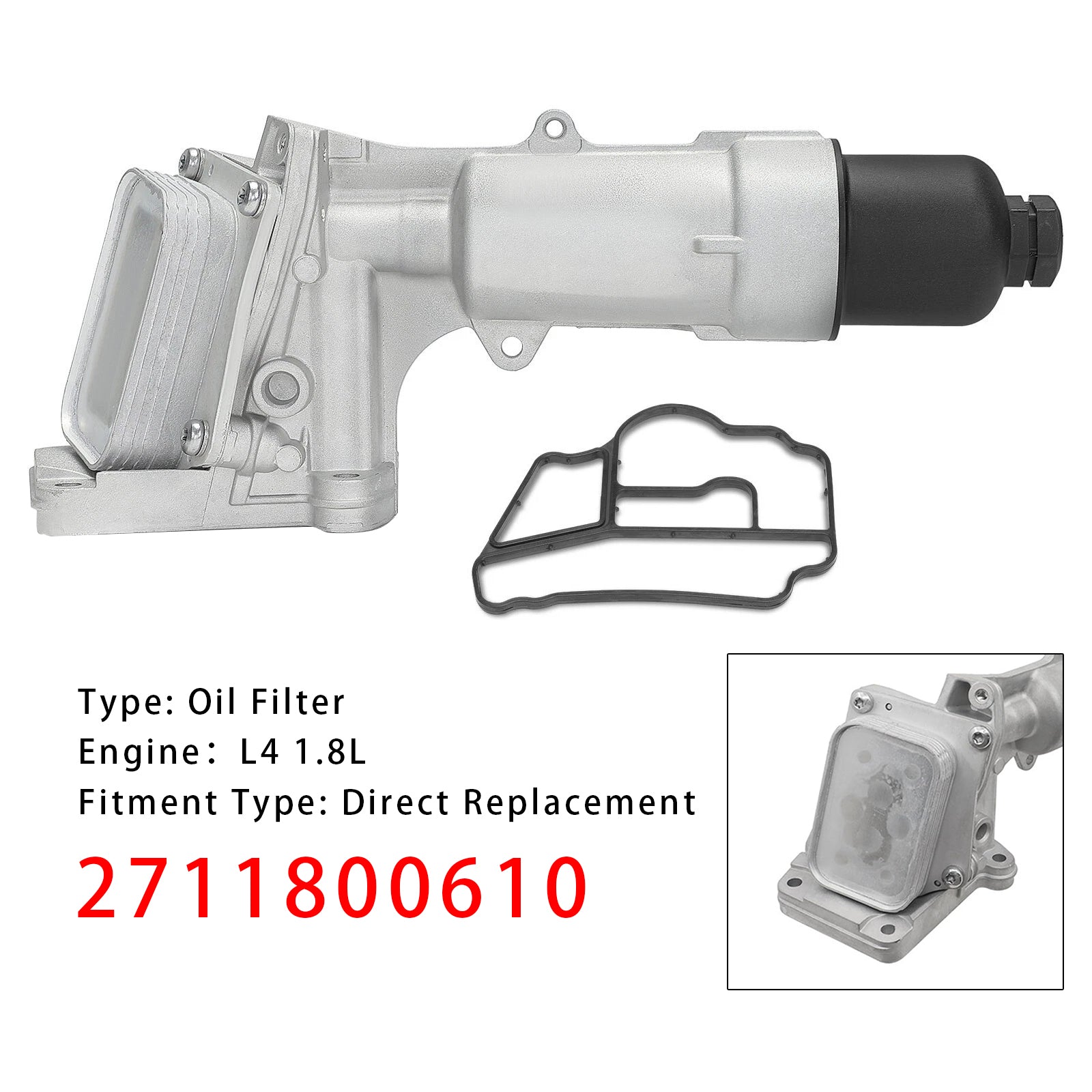 2003-2005 Mercedes-Benz C230 W203/C203 1.8L Engine Oil Filter Housing 2711800610