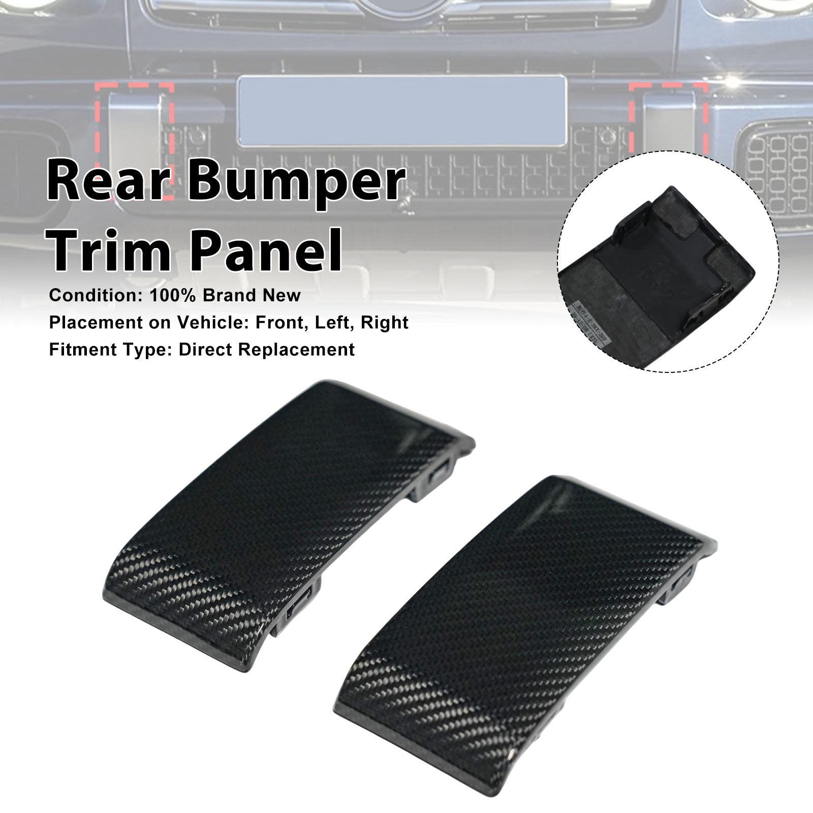 2025+ Fit Mercedes Benz W465 G63 Carbon Fiber Rear Bumper Guards Cover Trim