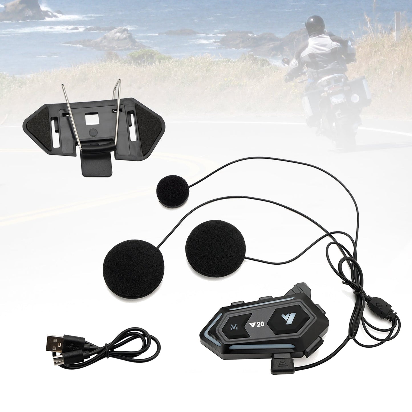 Universal Wireless Player Helmet Bluetooth Earphone Headset Y20 For Motorcycle