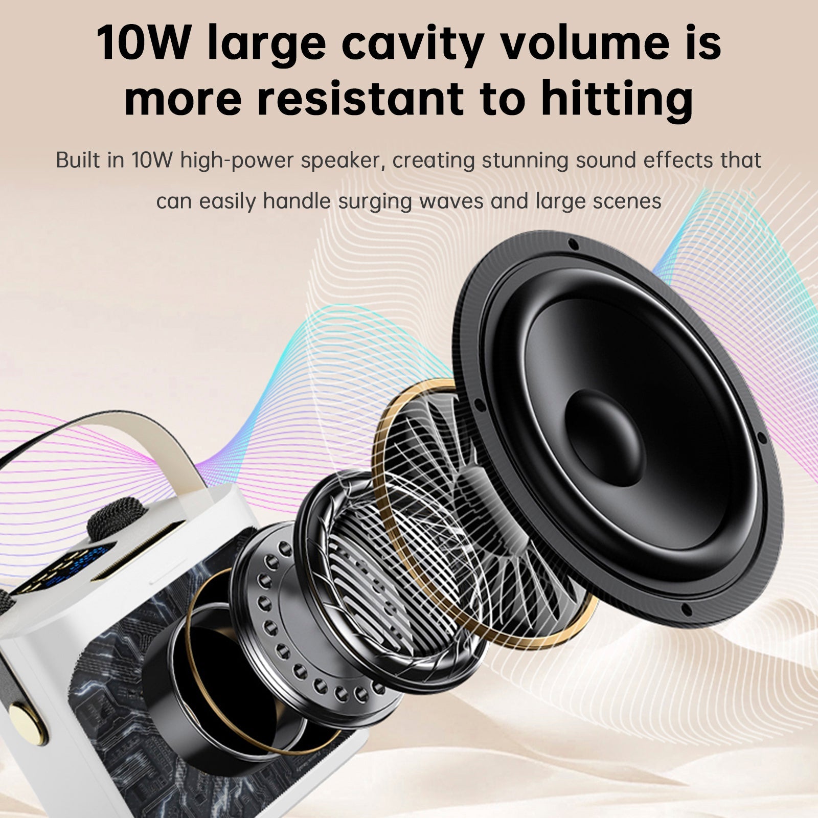 Wireless Bluetooth Speaker Dual Microphone Karaoke Home Portable Karaoke Speaker