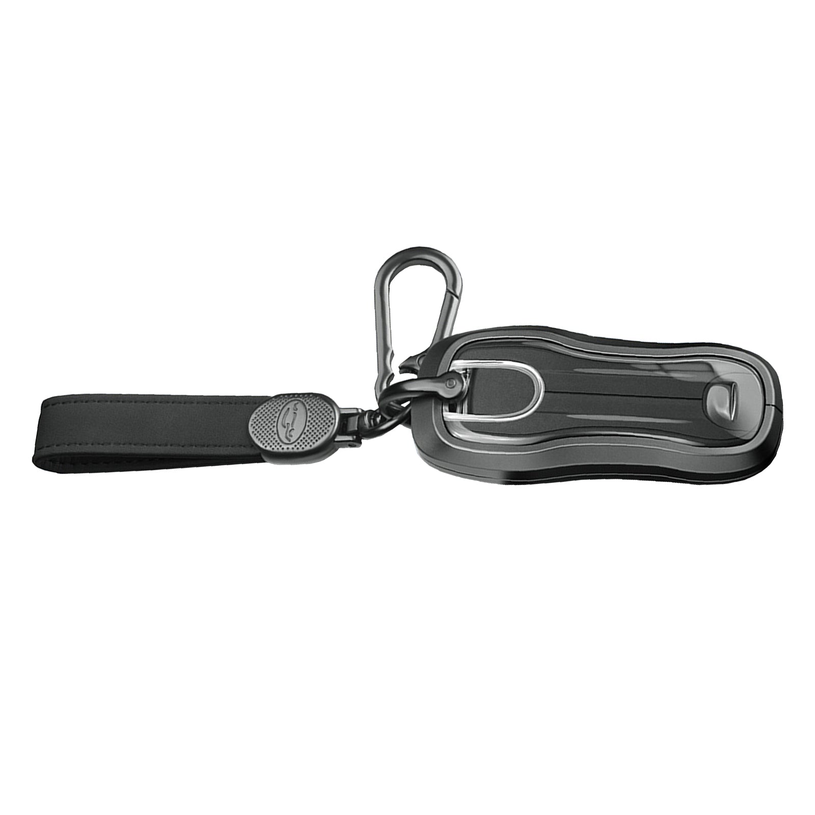 Aluminum Alloy TPU Black Car Key Case Cover With Buckle For Porsche Cayenne 911