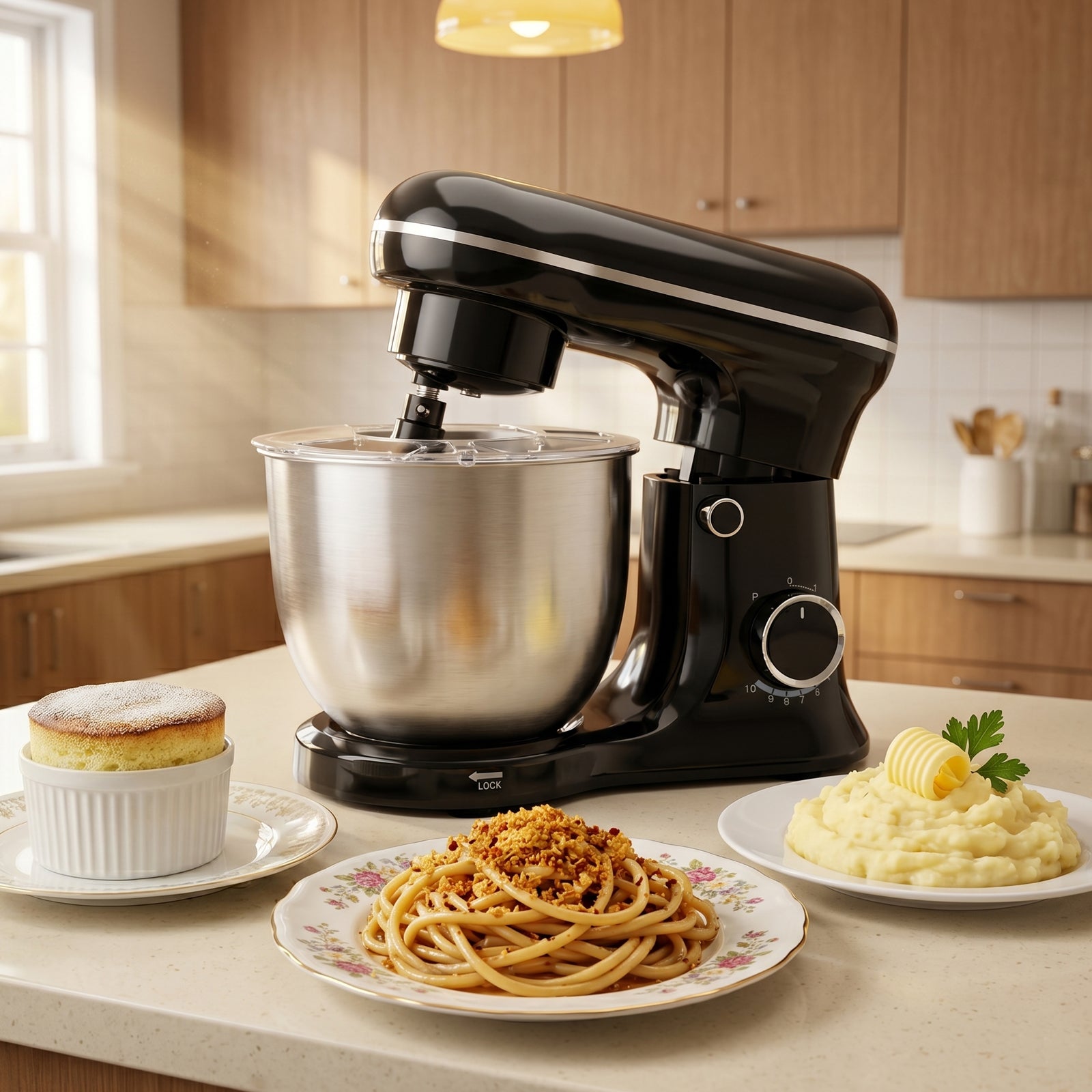Dough Hook Electric dough mixers are suitable for home use. Balloon Whisk 5.2L Stand Mixer 3-In-1 Kitchen Mixer with Flat Beater