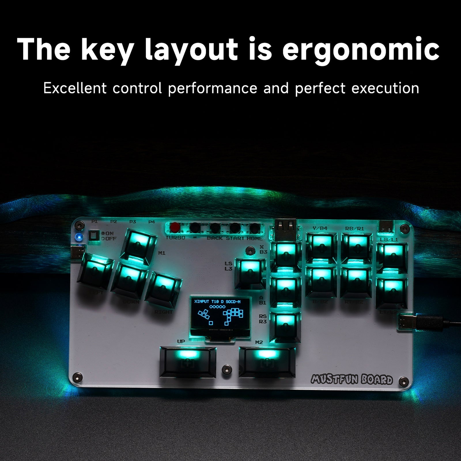 MustFun Hitbox Mini Stickless Controller Suitable For PC/PS3/PS4/Switch etc.