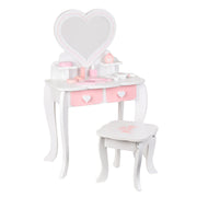 Kids Girls Vanity Table Children Dressing Mirror Make Up Desk Toy Play Gift Set