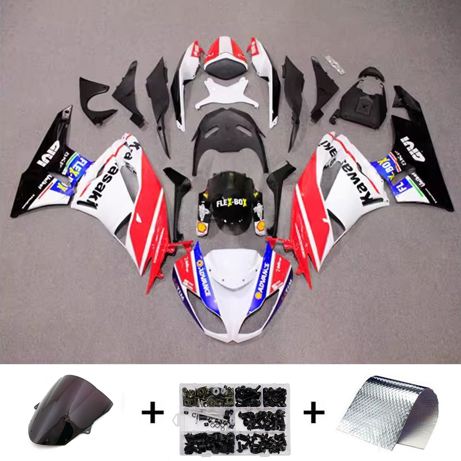 Injection Fairing Kit Bodywork Plastic ABS fit For Kawasaki ZX6R 636 2009-2012