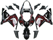 2004-2005 Kawasaki ZX 10R Black & Red Flame Racing Fairings Generic