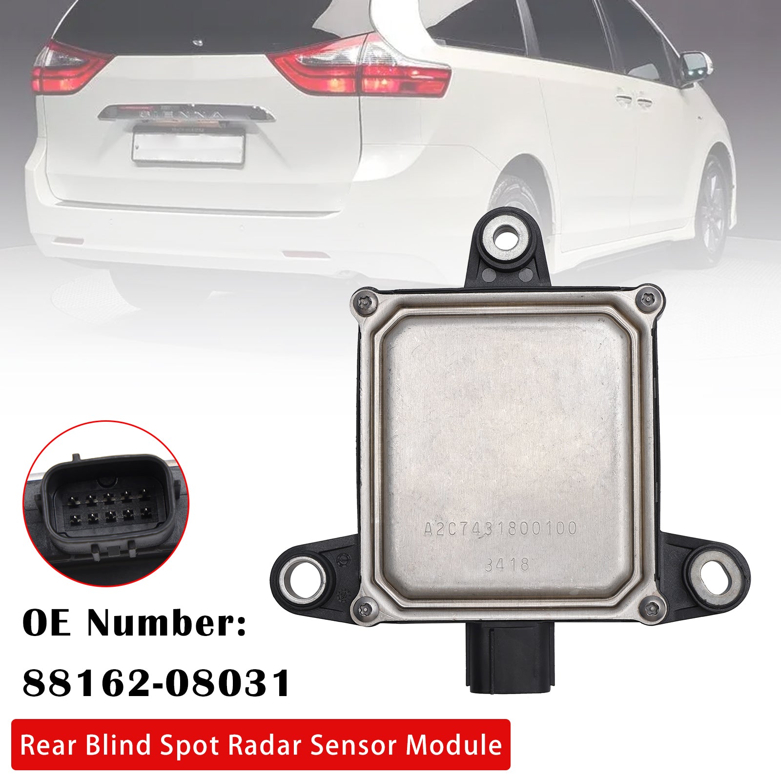 2018-2020 For Toyota Sienna Rear Blind Spot Radar Sensor Module 88162-08031
