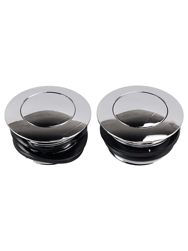 Chrome Billet Aluminum Pop Up Screw In Gas Cap Set For Touring Softail Dyna