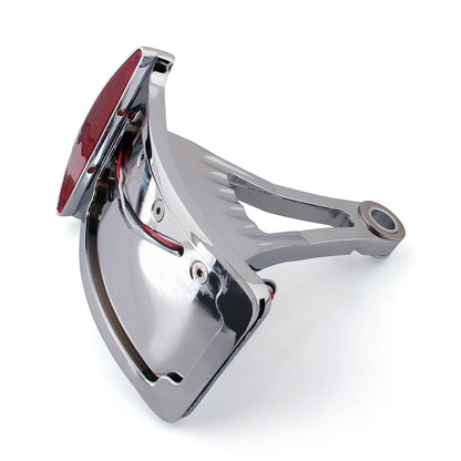 Side Axle Mount Chrome Billet License Plate Bracket Taillight Led