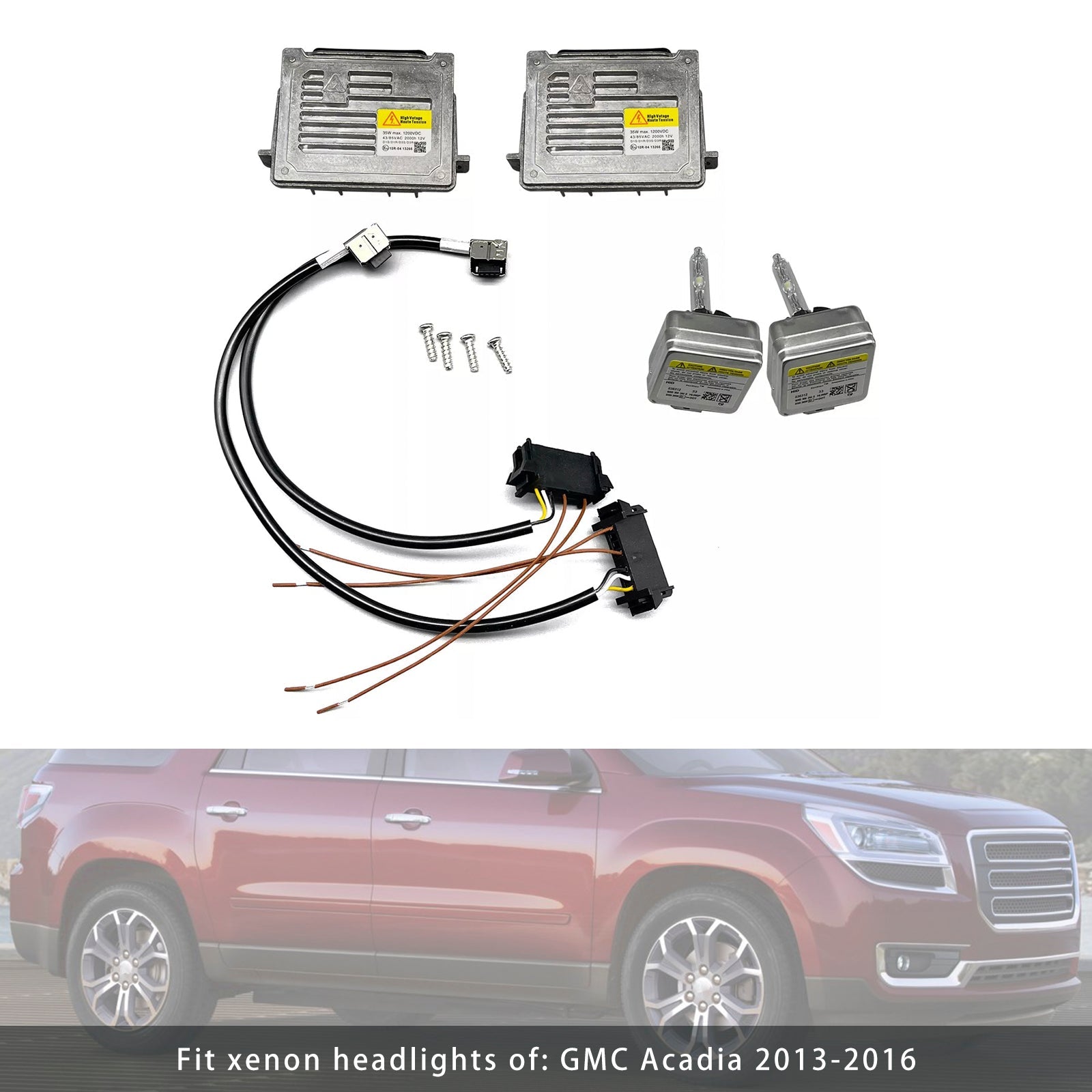2013-2016 xenon headlights of: GMC Acadia 2x Xenon Ballast & HID D3S Light Bulb Wire Kit Control Unit 13503432