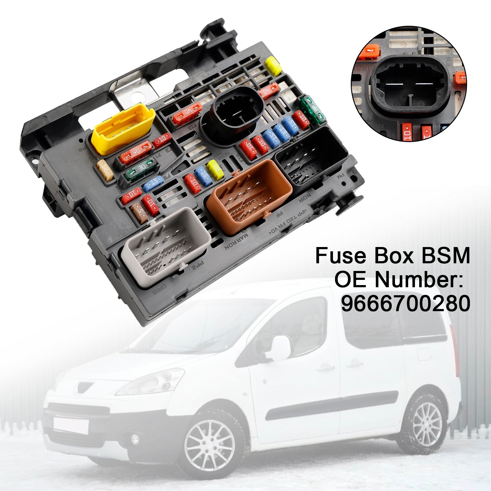 2008-2019 Citroen Berlingo C4 C8 Peugeot Partner 307 Fuse Box BSM 9666700280