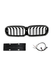 2021-2024 BMW 5 Series G30 G38 Double Slat Front Kidney Grille Gloss Black