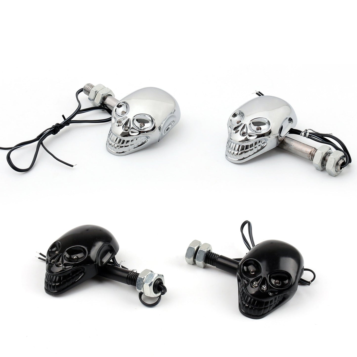 Motorcycle Skull Head Turn Signal Indicator Blinker 12V LED Light Lamp