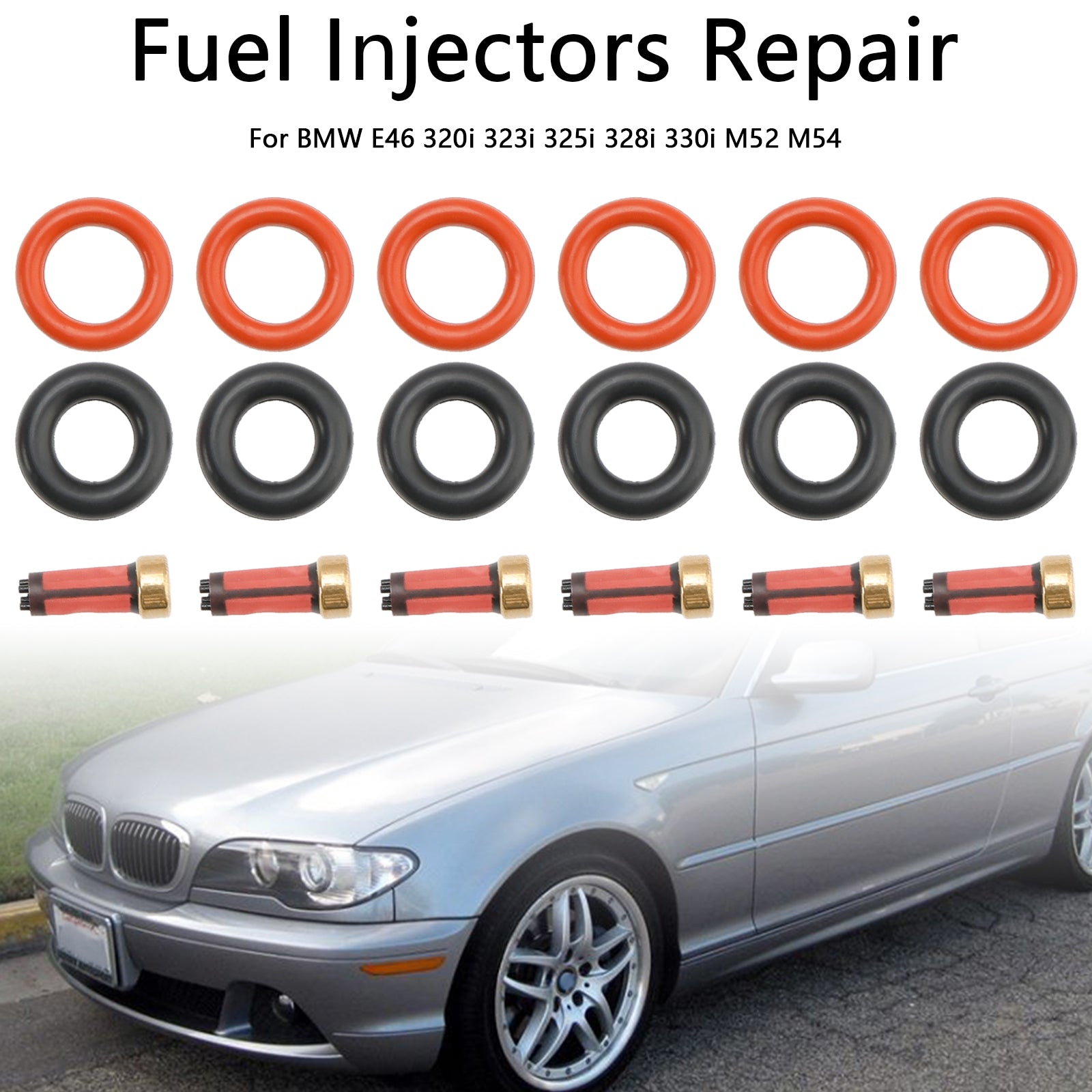 BMW E46 320i 323i 325i 328i 330i M52 M54 Fuel Injector Repair Kits 13537546244 13641437487