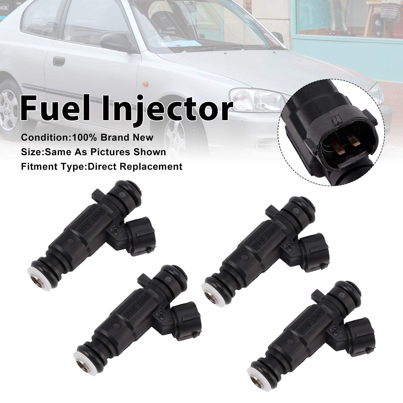 4Pcs Fuel Injector For Hyundai Accent 2000-2005 Getz 2003-2005 35310-22600