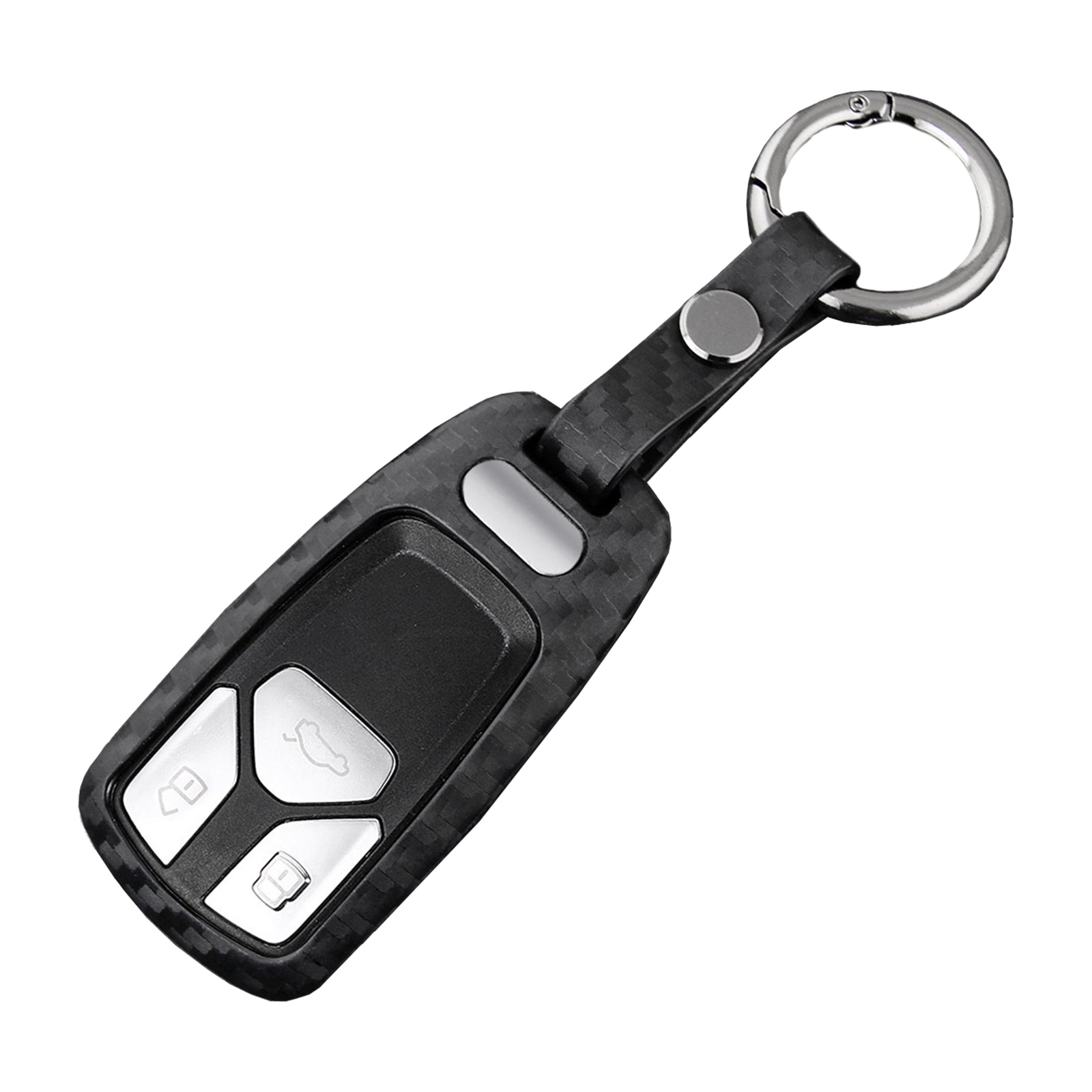 Leather Silicone Car Key Case Cover With Buckle For Audi
