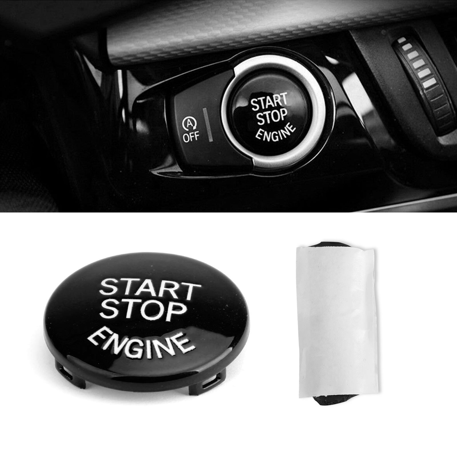 Start Stop Engine Button Switch Cover For BMW E Chassis E90 E91 X5 E70 E60 Black