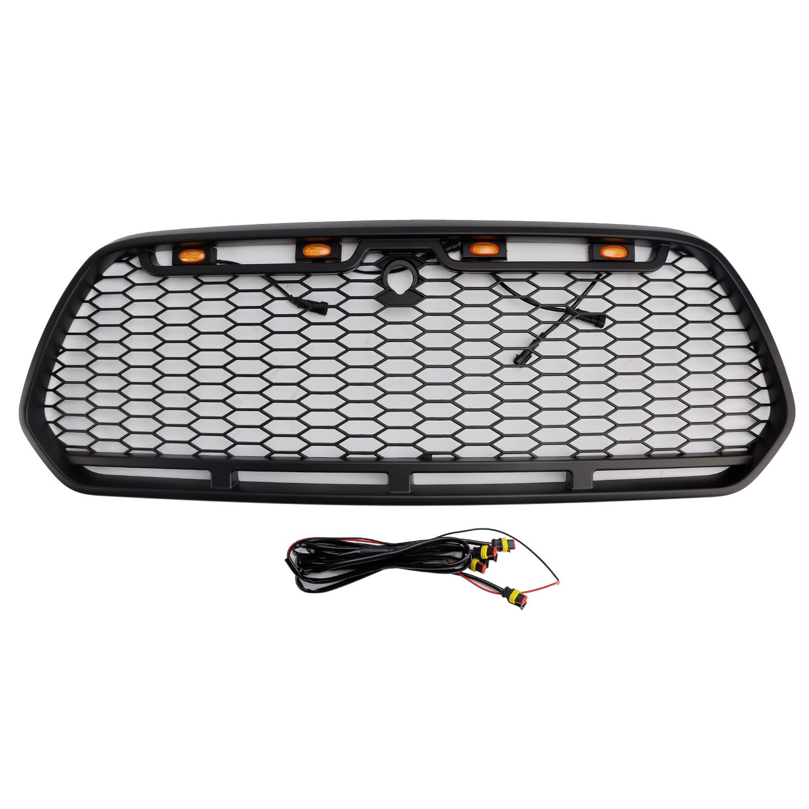 2015-2018 Ford Transit MK8 Raptor w/LED Matt Black Front Bumper Grill Grille