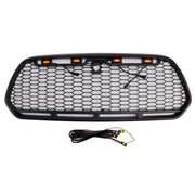 2015-2018 Ford Transit MK8 Raptor w/LED Matt Black Front Bumper Grill Grille