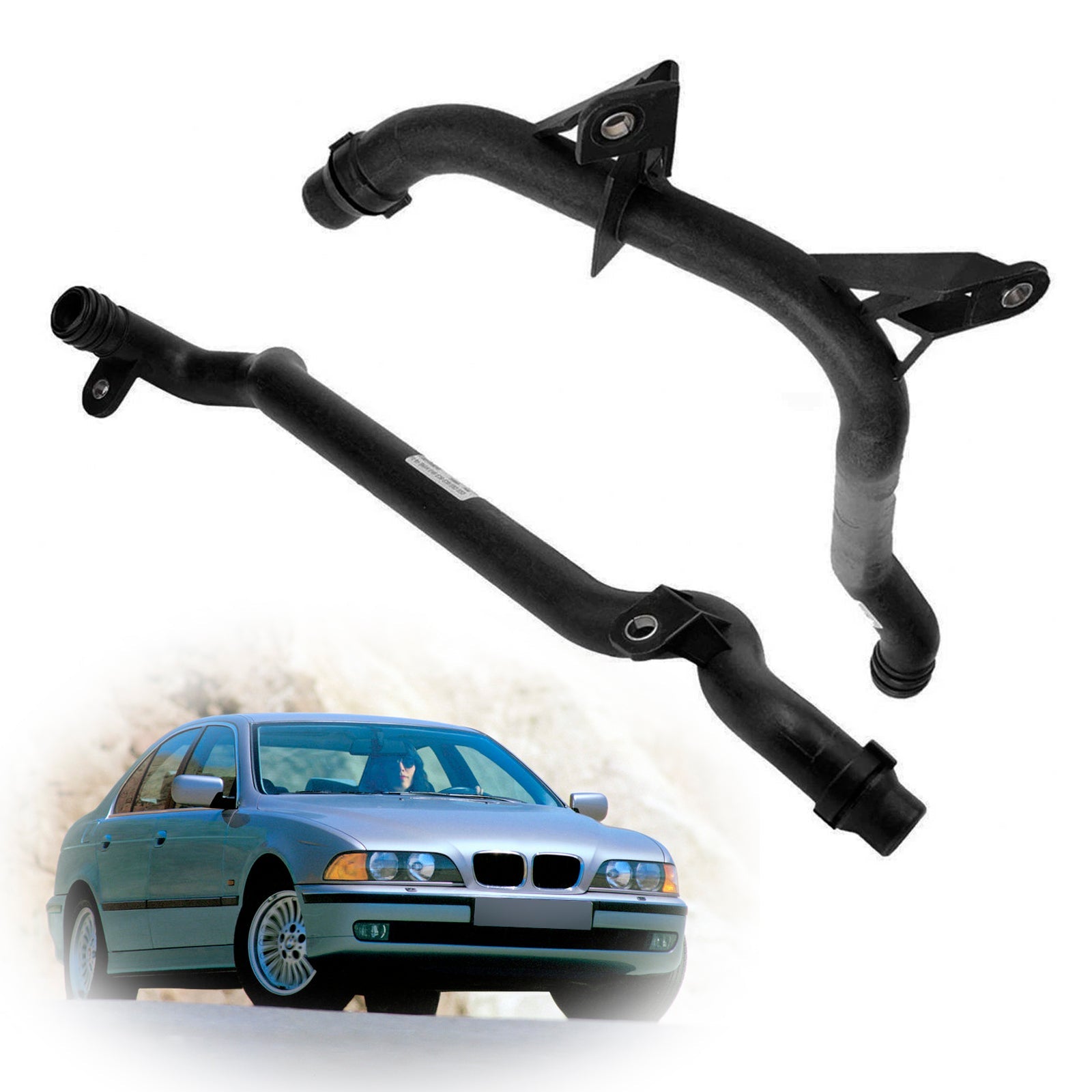2*Water Engine Heater Inlet Coolant Pipe For BMW E46 E83 X3 E53 X5