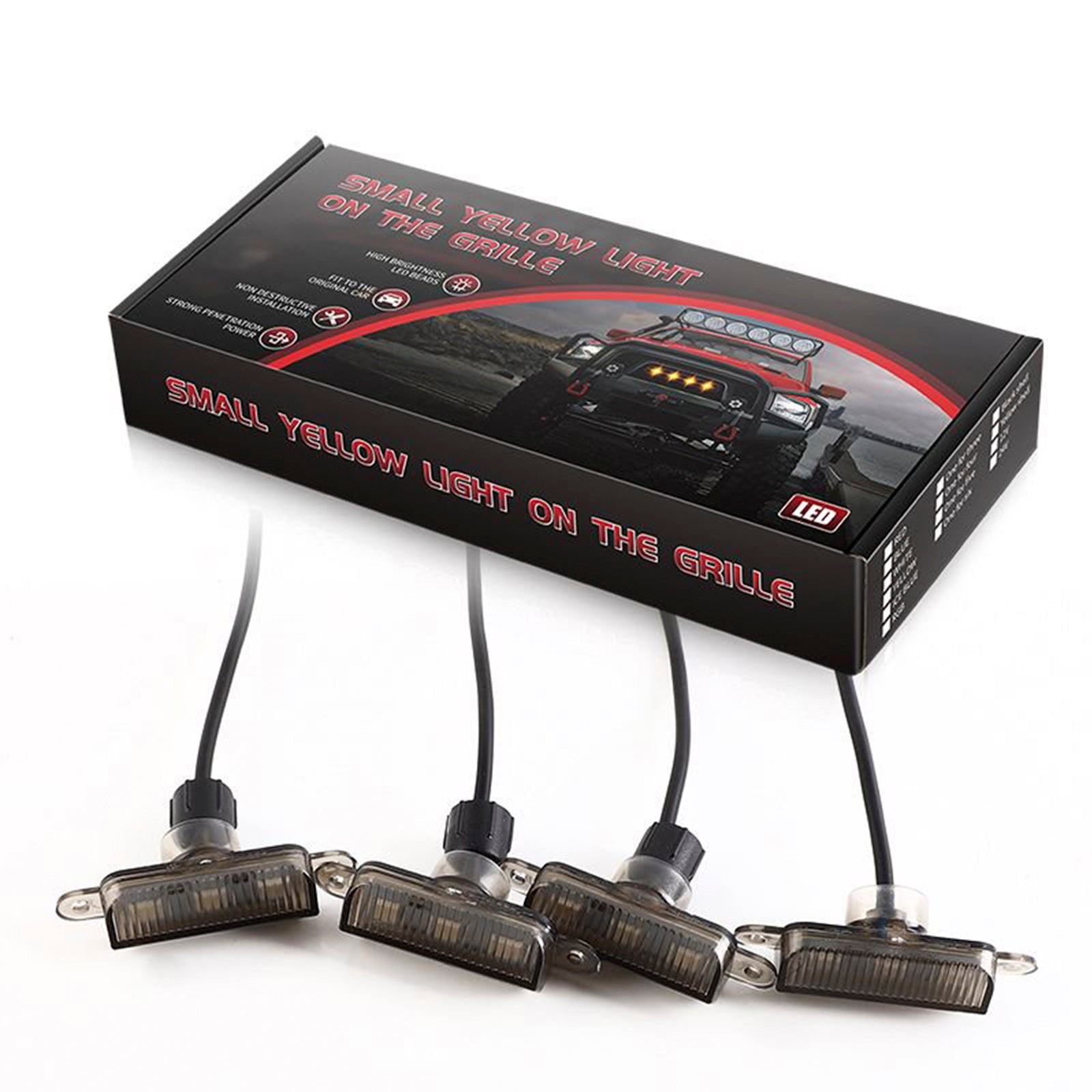 4Pcs Front Grille LED Lighting RGB With APP Controller For SUV off-road vehicles