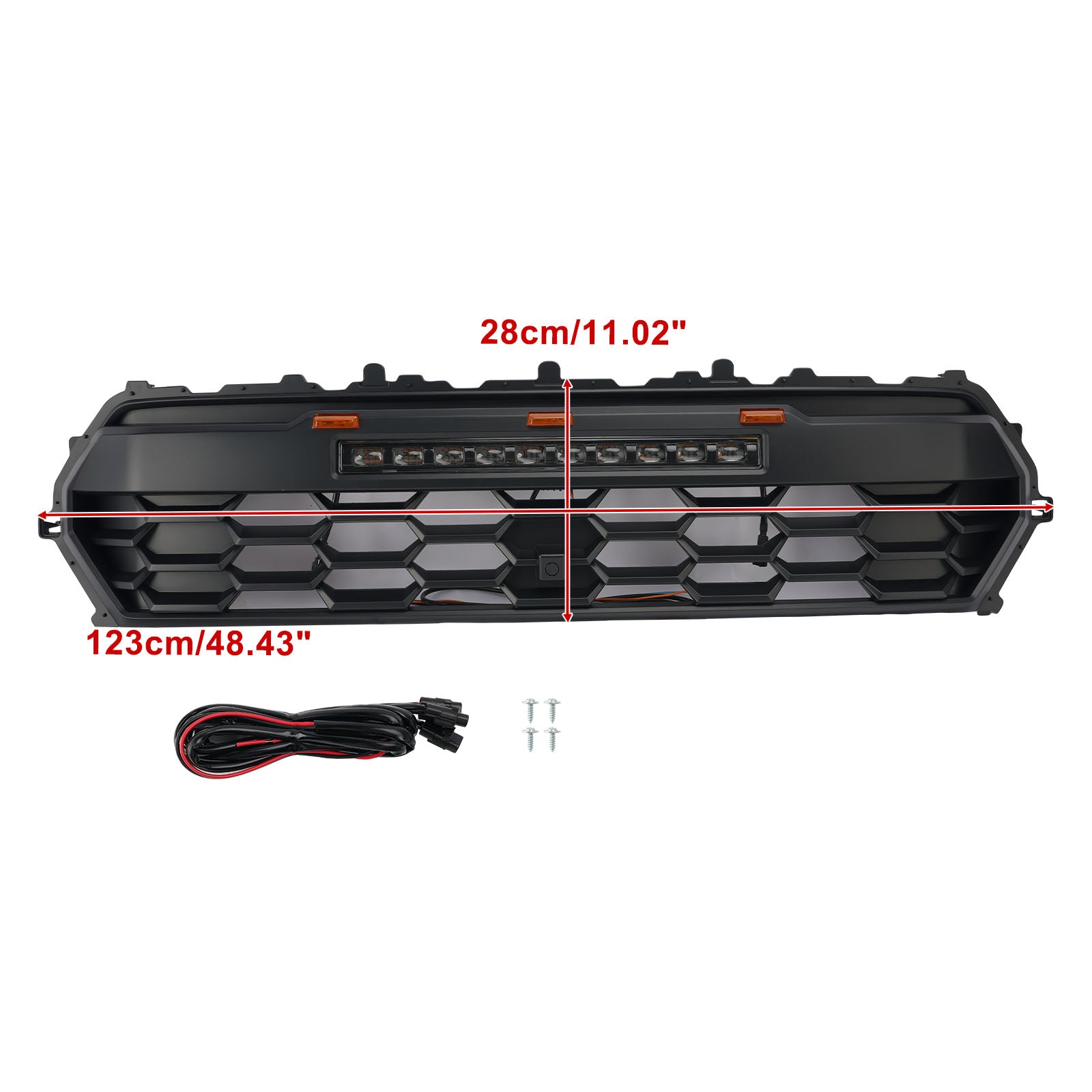 2024+ Toyota Tacoma With Led & Light Bar Black Front Bumper Grille Grill Fit
