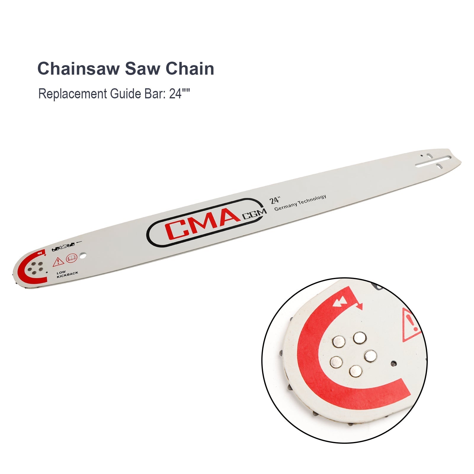 24" CHAINSAW GUIDE BAR 0.325" pitch 0.778 Guage 94DL Spare Replacement