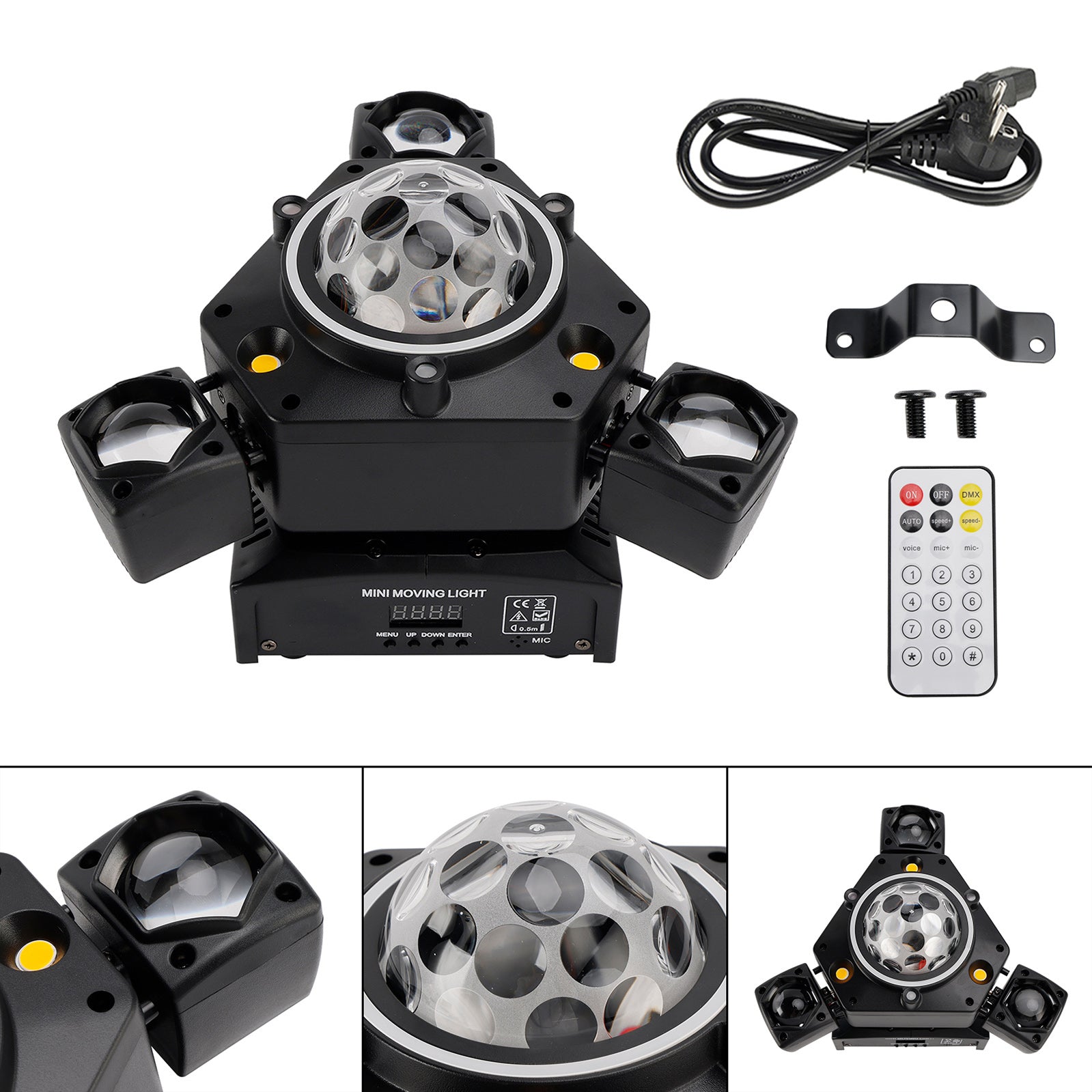 Three Head LED Stage Light Beam Moving Head Light With Laser DJ Disco Party
