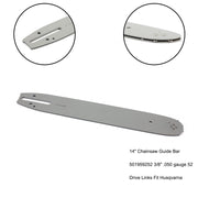 14" Chainsaw Guide Bar 501959252 3/8" .770 gauge 52 Drive Links Fit Husqvarna