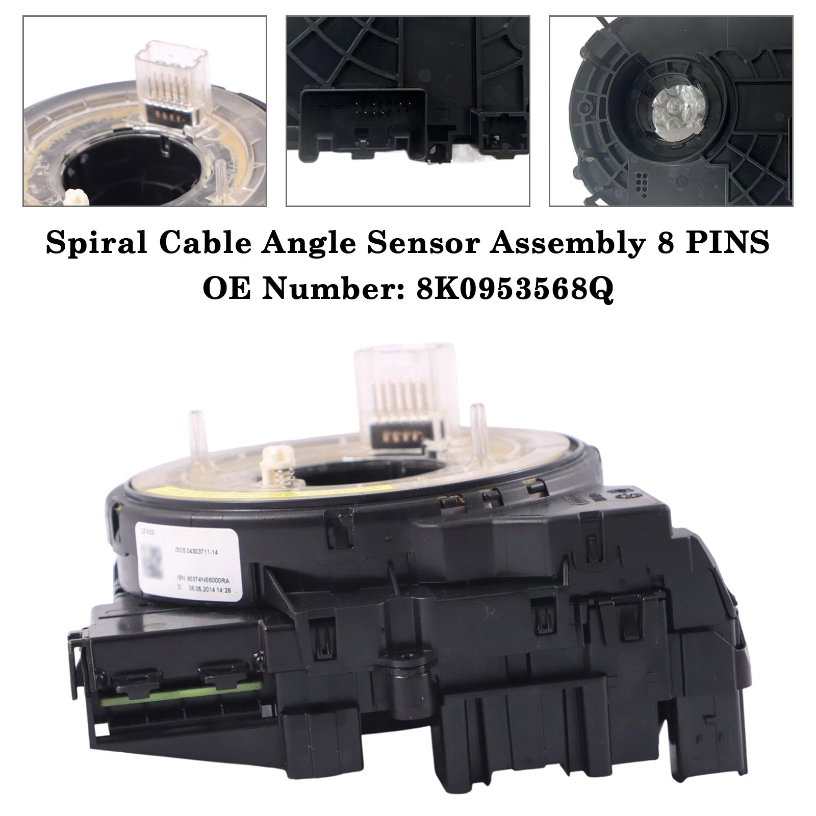 2008-2017 Audi A5 Quattro Spiral Cable Angle Sensor Assembly 8 PINS 8K0953568Q