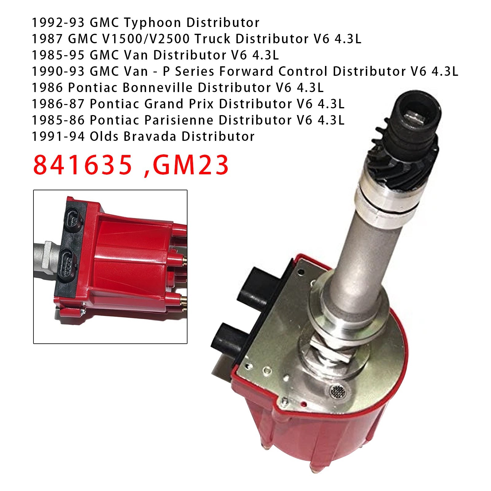 1985-1986 GMC C1500/C2500 Truck Distributor V6 4.3L High Performance Ignition Distributor 841635 GM23