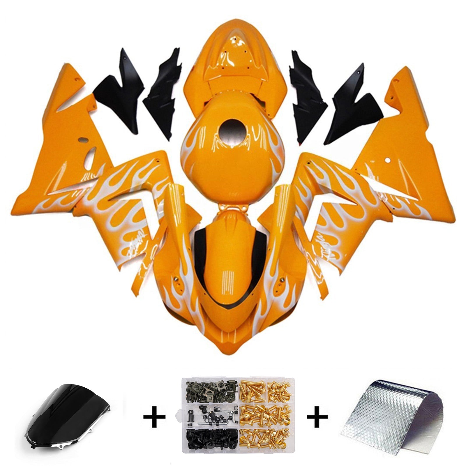Injection Fairing Kit Bodywork Plastic ABS fit For Kawasaki ZX10R 2004-2005