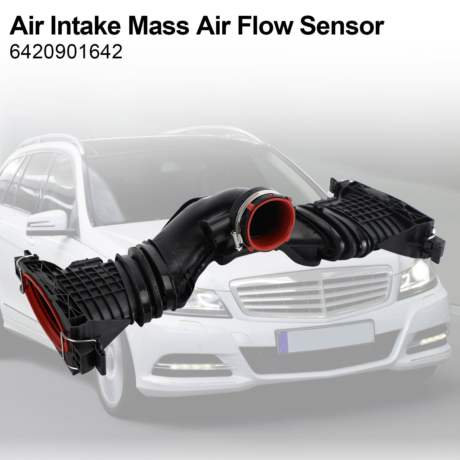 4 Pin 2009+ Mercedes M KLASA W164 ML350 ML300 CDI Air Intake Pipe Mass Air Flow Sensor 6420900142