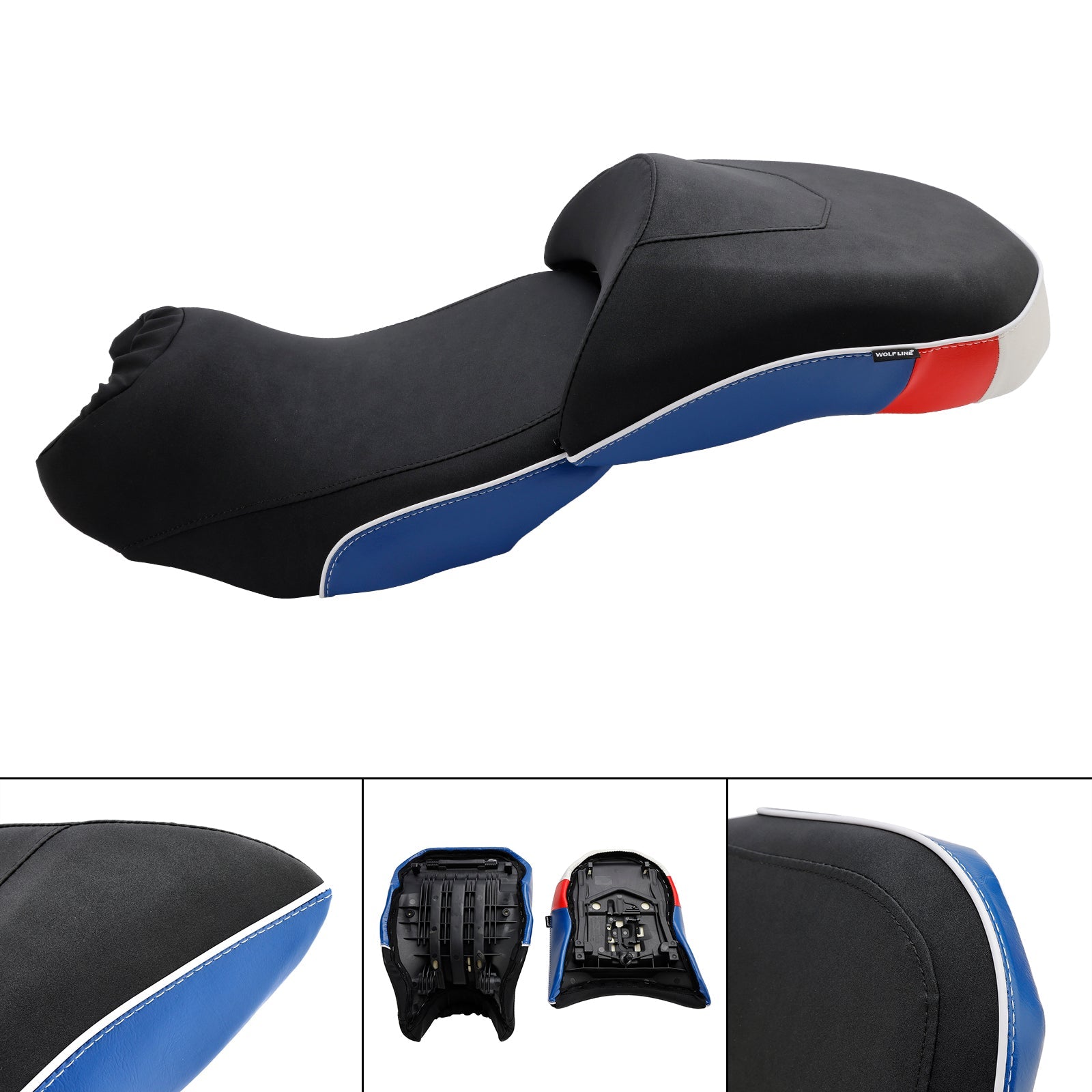 Complete Cushion Rider Passenger Seat Fits Blue For Bmw R1200Gs 14-18 R1250Gs