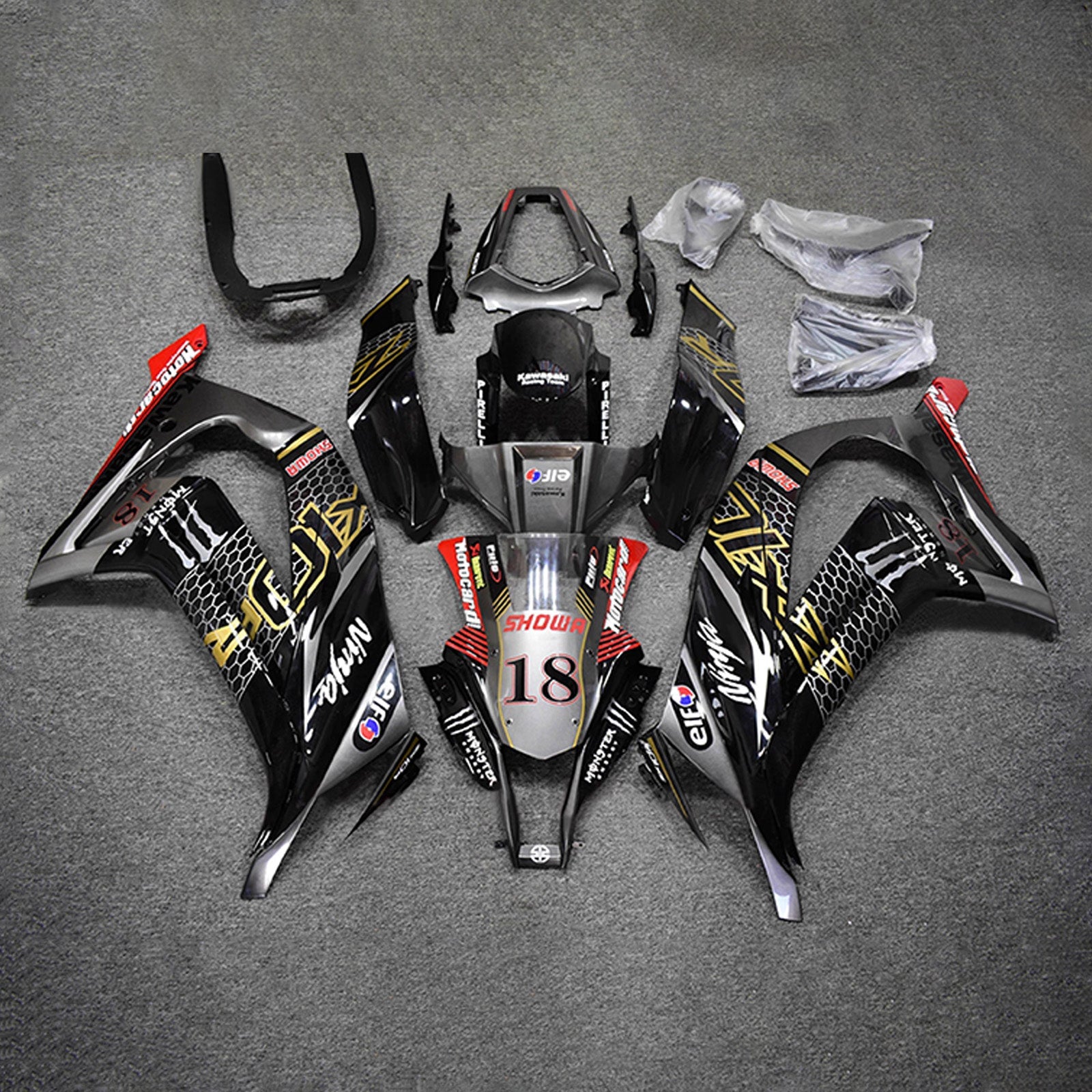Injection Fairing Kit Bodywork Plastic ABS fit For Kawasaki ZX10R 2011-2015