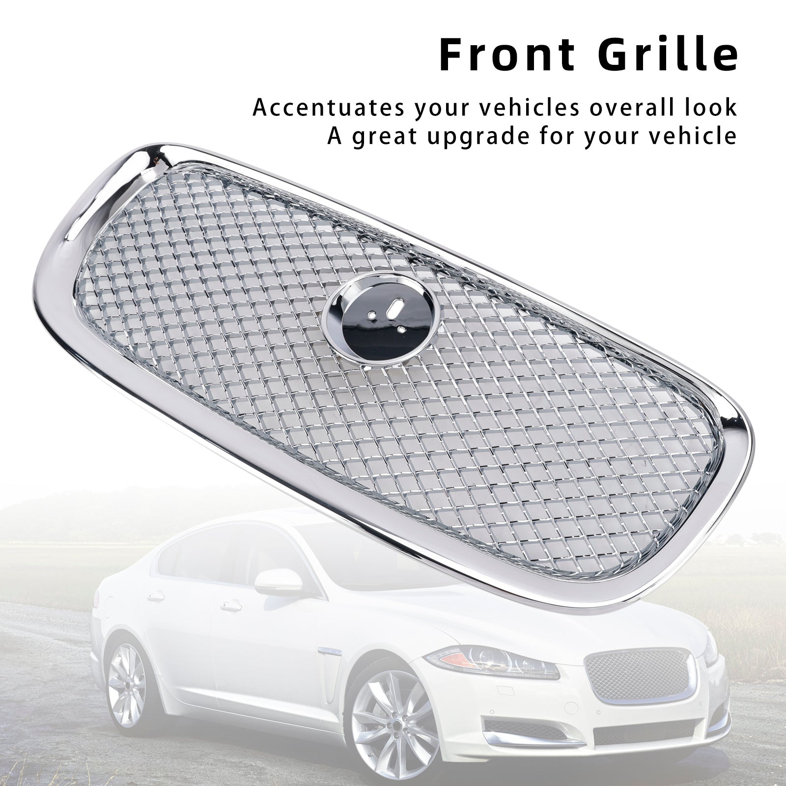2012 2013 2014 2015 Jaguar XF XF-R Style Front Bumper Grill Grille Chrome