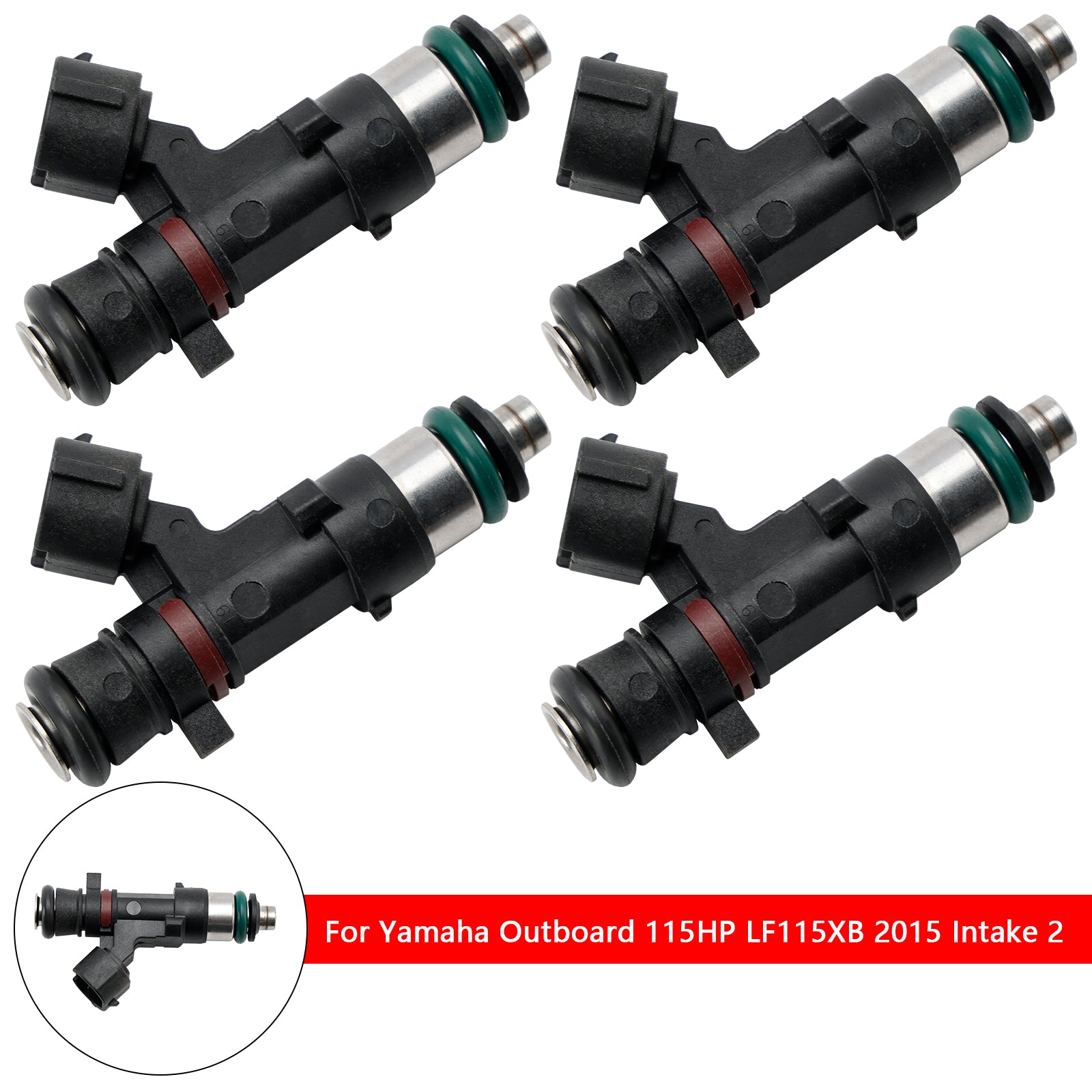 4PCS Fuel Injector 6DA-13761-01 For Yamaha Outboard 150 175 200 HP 6DA-13761-00-00