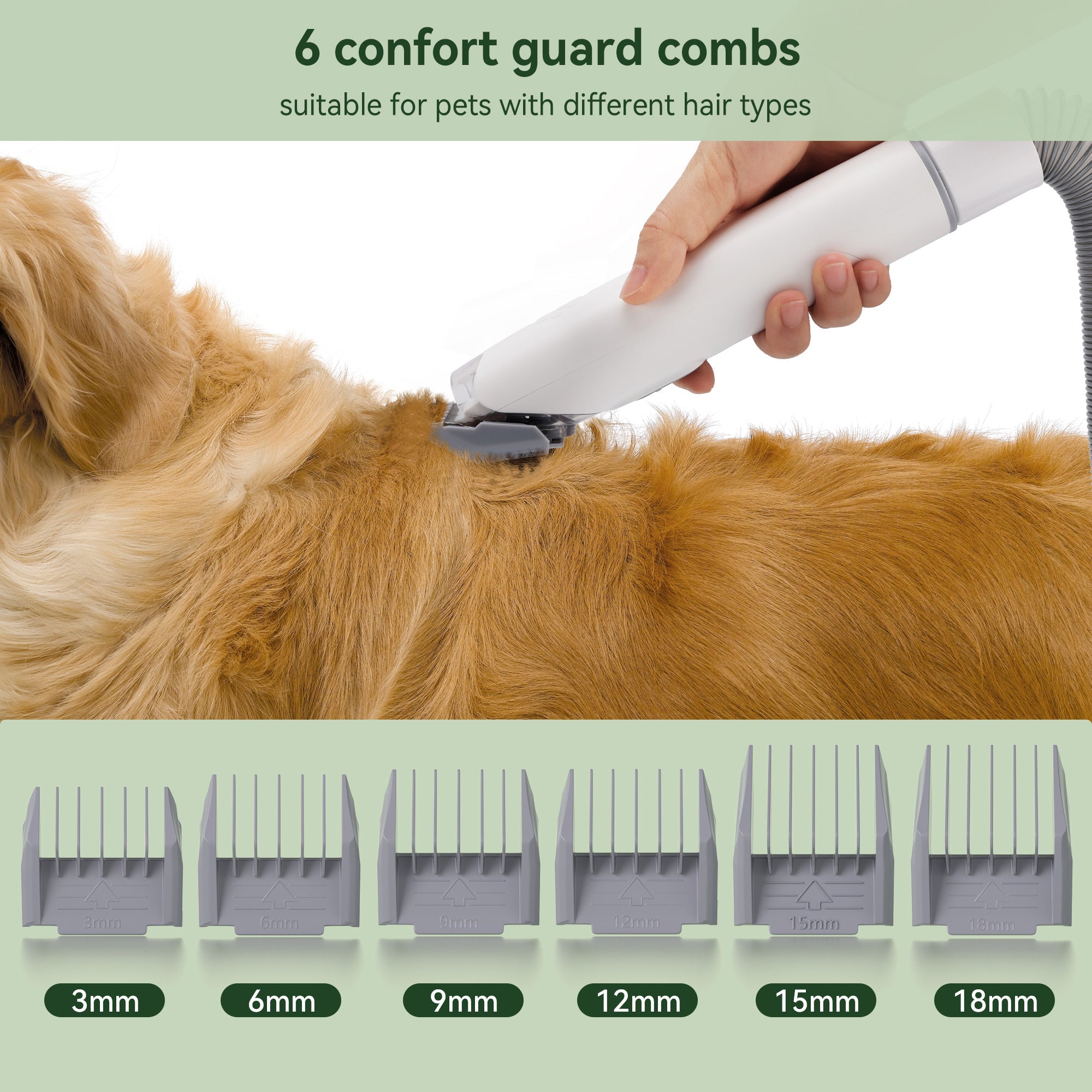 Dog Vacuum Brush for Shedding Grooming 5 In 1 Pet Grooming Kit Vacuum Suction Professional Pet Hair Clipper 1.5L Grooming Tools for Dogs Cats Pets