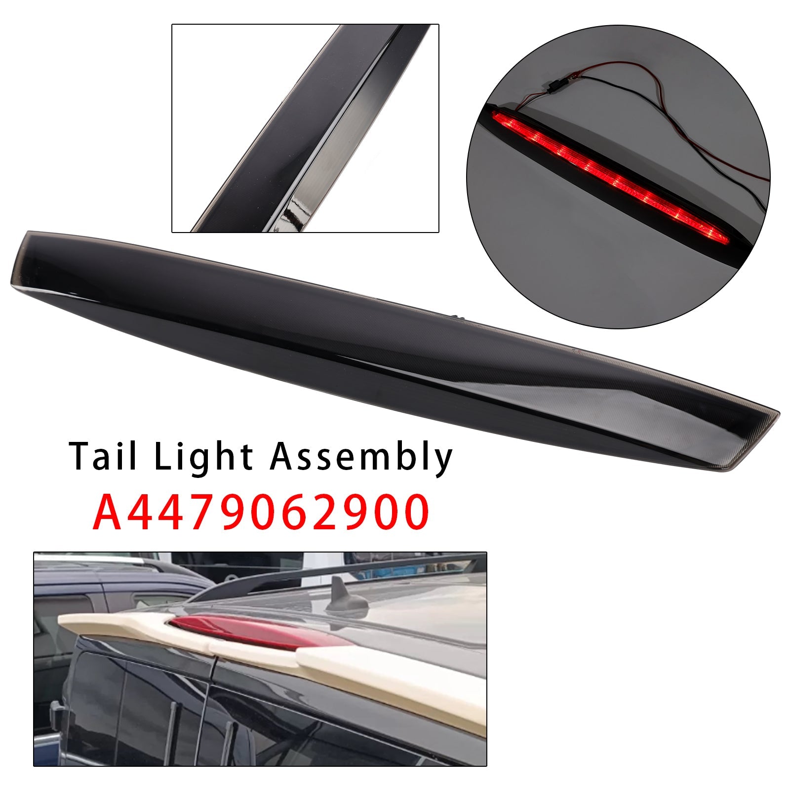 Third Brake Light Lamp For Mercedes Vito (W447) 14-2020 Barn Door Models Smoked