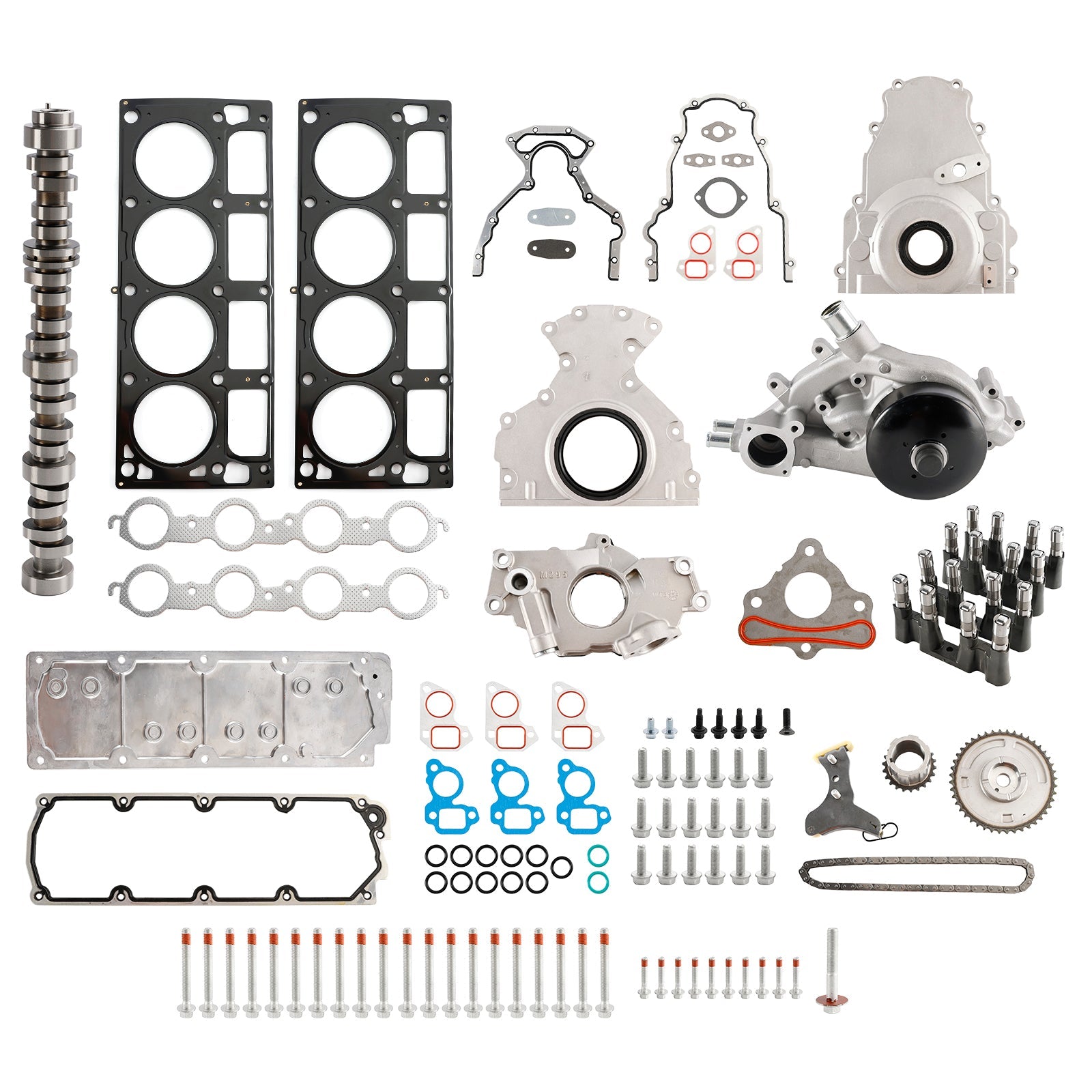 2007-2013 GMC YUKON XL 1500 5.3L 5328CC 325CID V8 FLEX OHV NON AFM DOD Cam Lifter Kit with Valley Cover 12646386 12499225