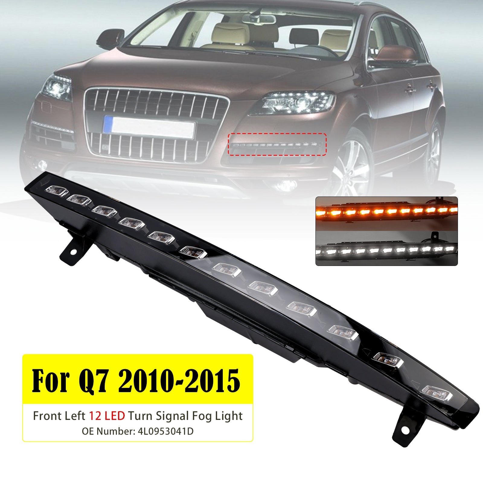 2010-2015 Audi Sport Version Q7 Front Left 12 LED Turn Signal Fog Light 4L0953041D