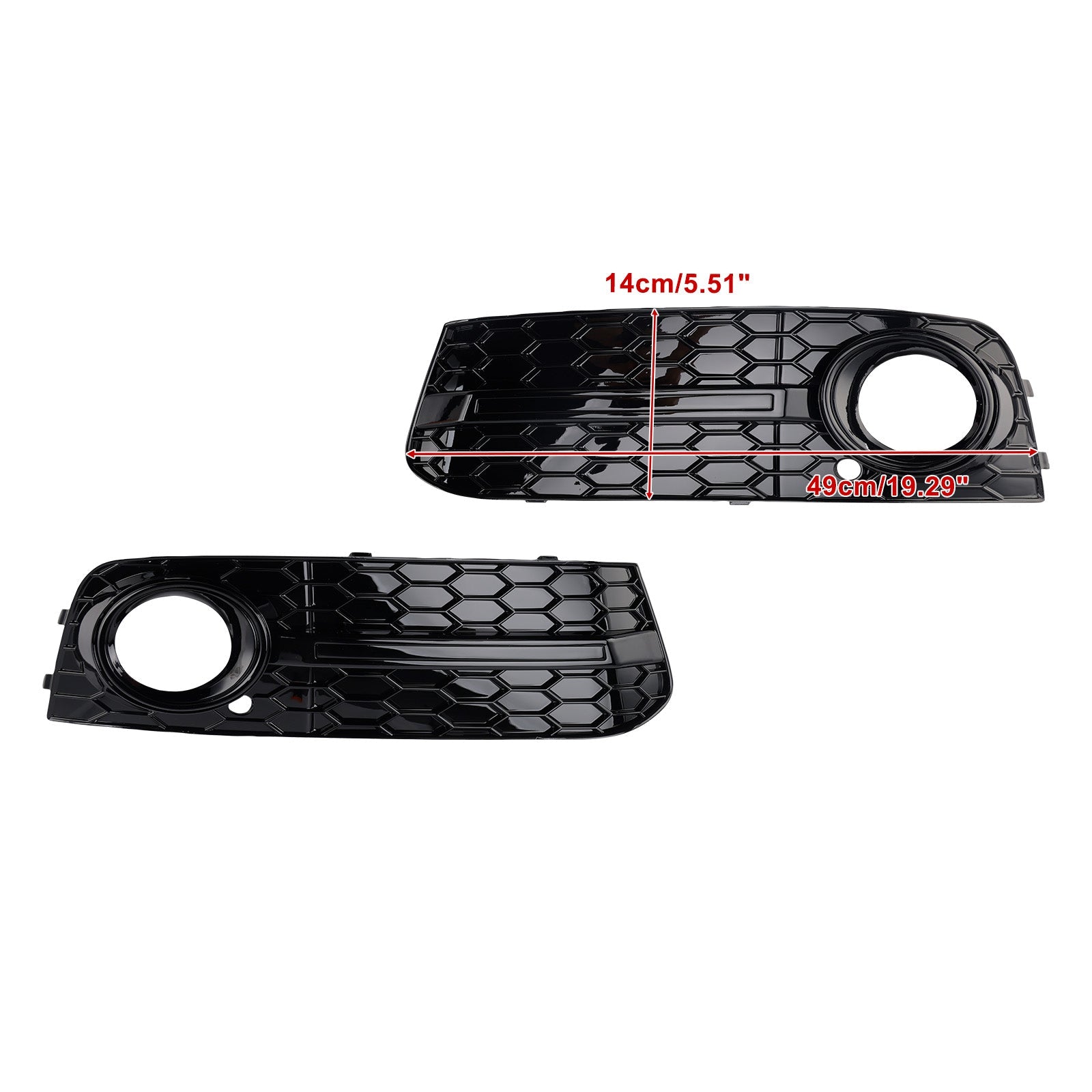 2PCS Front Honeycomb Fog Light Grill 8KD807681 Fit Audi A4 B8 2009-2012