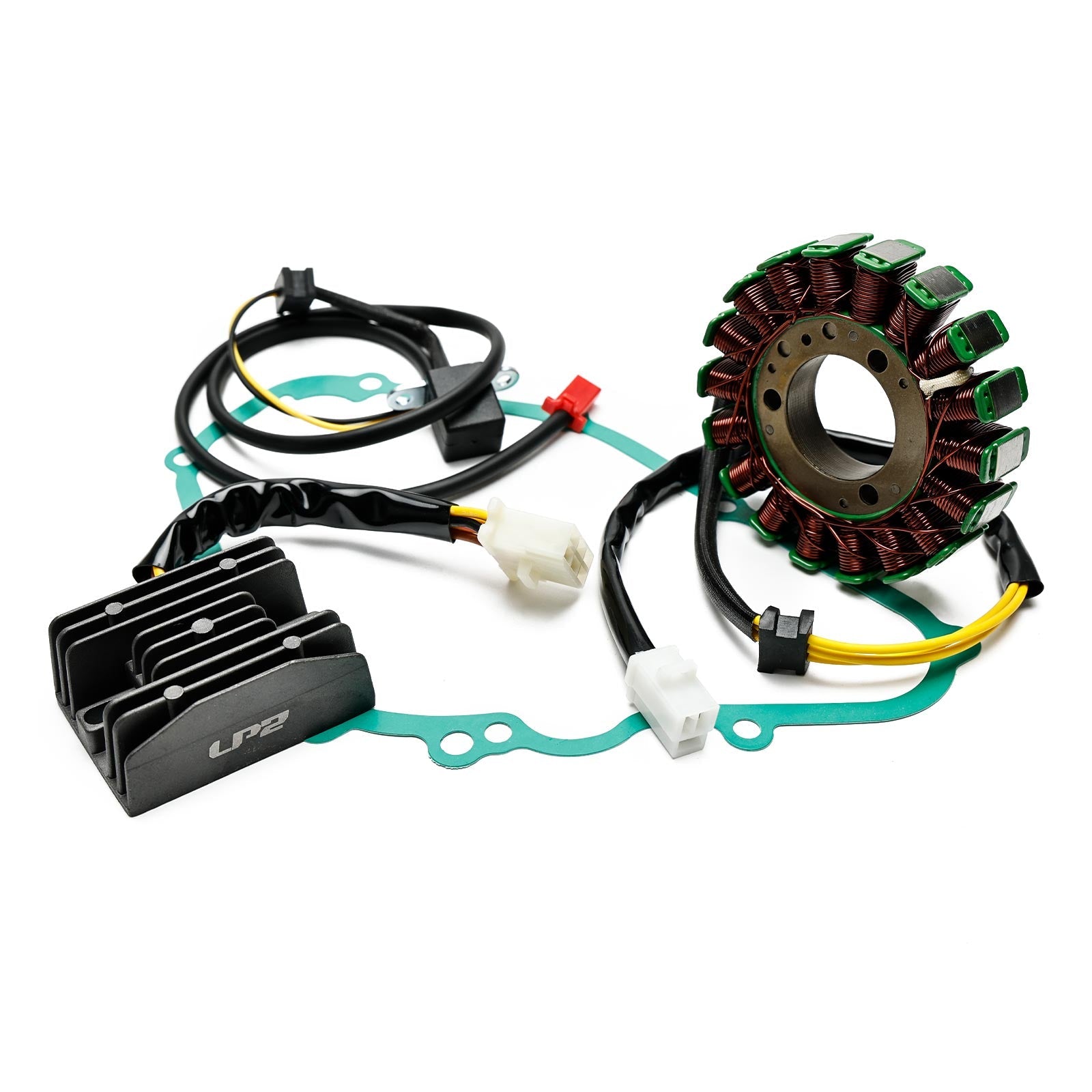 1988-1990 Kawasaki EX400 GPZ400S Magneto Coil Stator + Voltage Regulator + Gasket Assy 21003-1123 11009-1834
