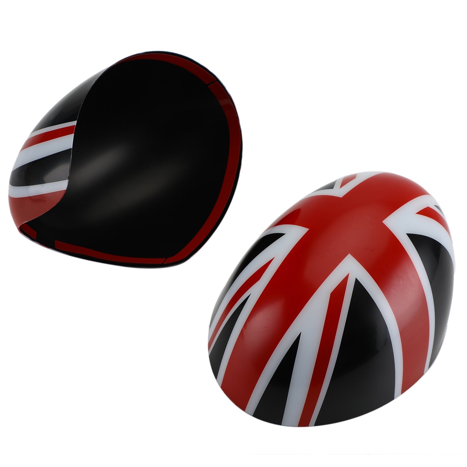 MINI Cooper R55 R56 R57 2 x Union Jack UK Flag Mirror Covers Black/Red