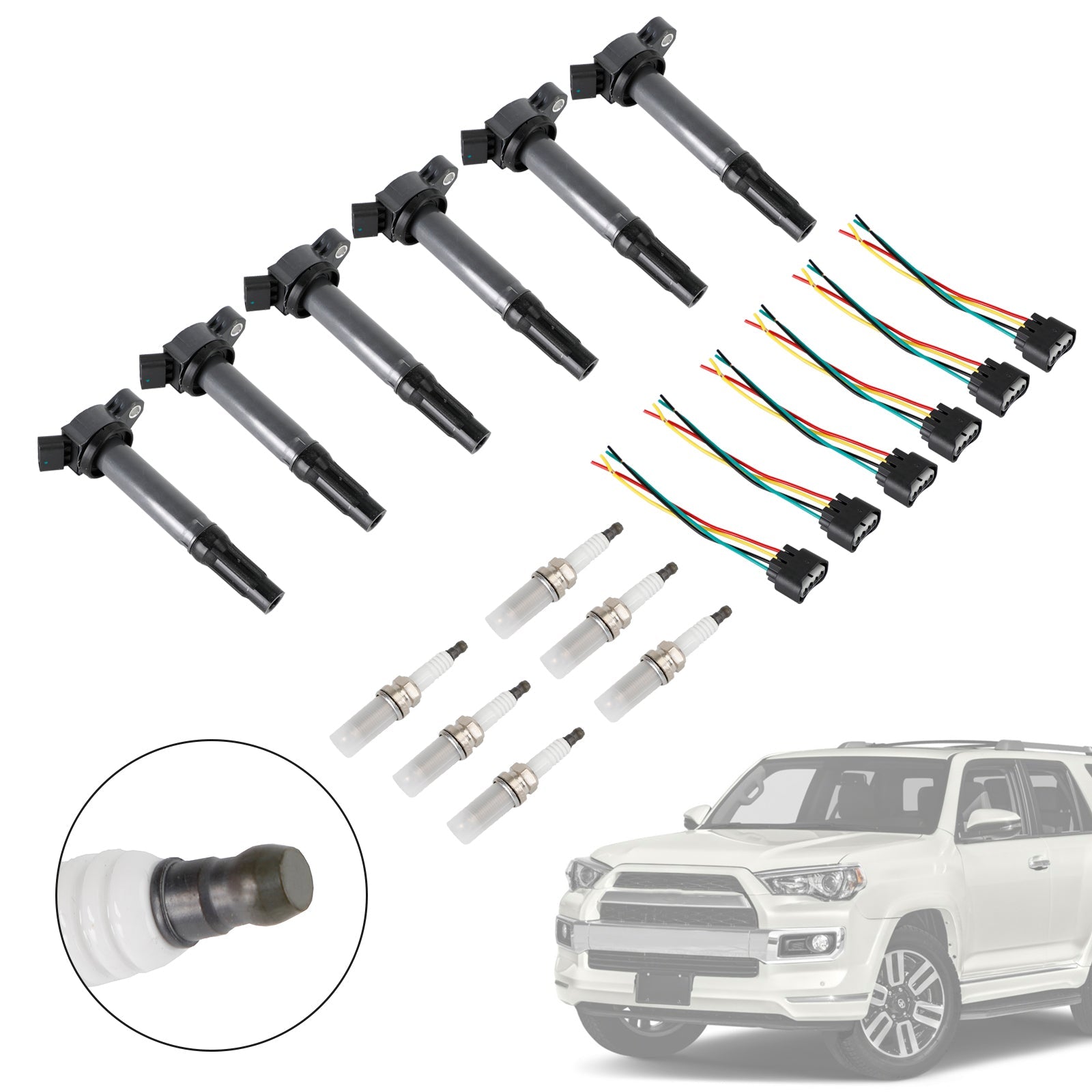 2010-2015 LEXUS RX450H IGNITION COIL 6 Ignition Coils+Connectors+Spark Plug UF487 90919-02251