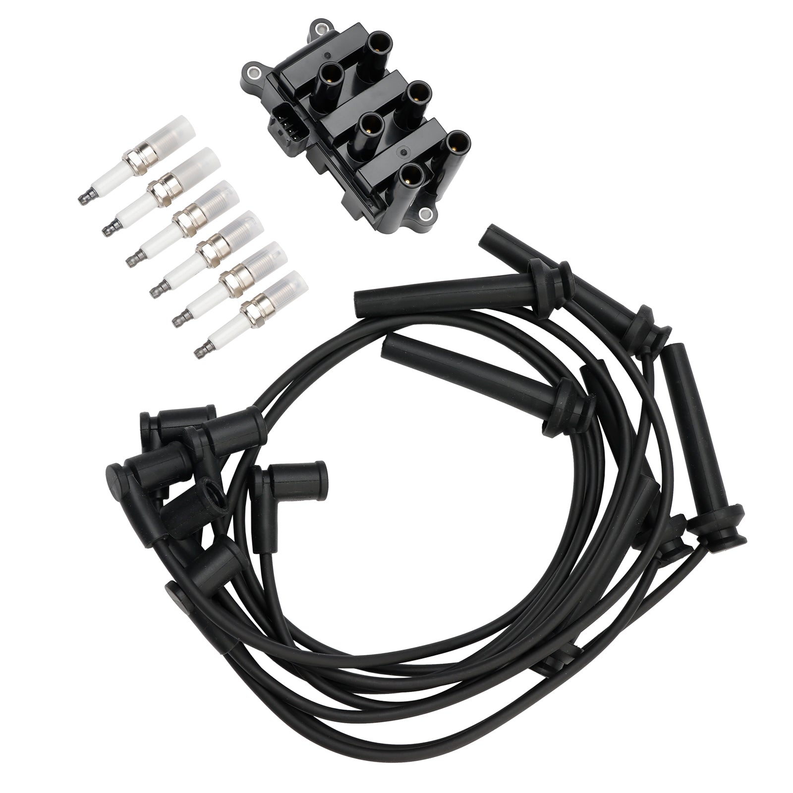2003 Ford E-150 Club Wagon V6 4.2L Ignition Coil+6 Spark plug+6 Wire FD498 5F2Z-12029-AD 1F2118100
