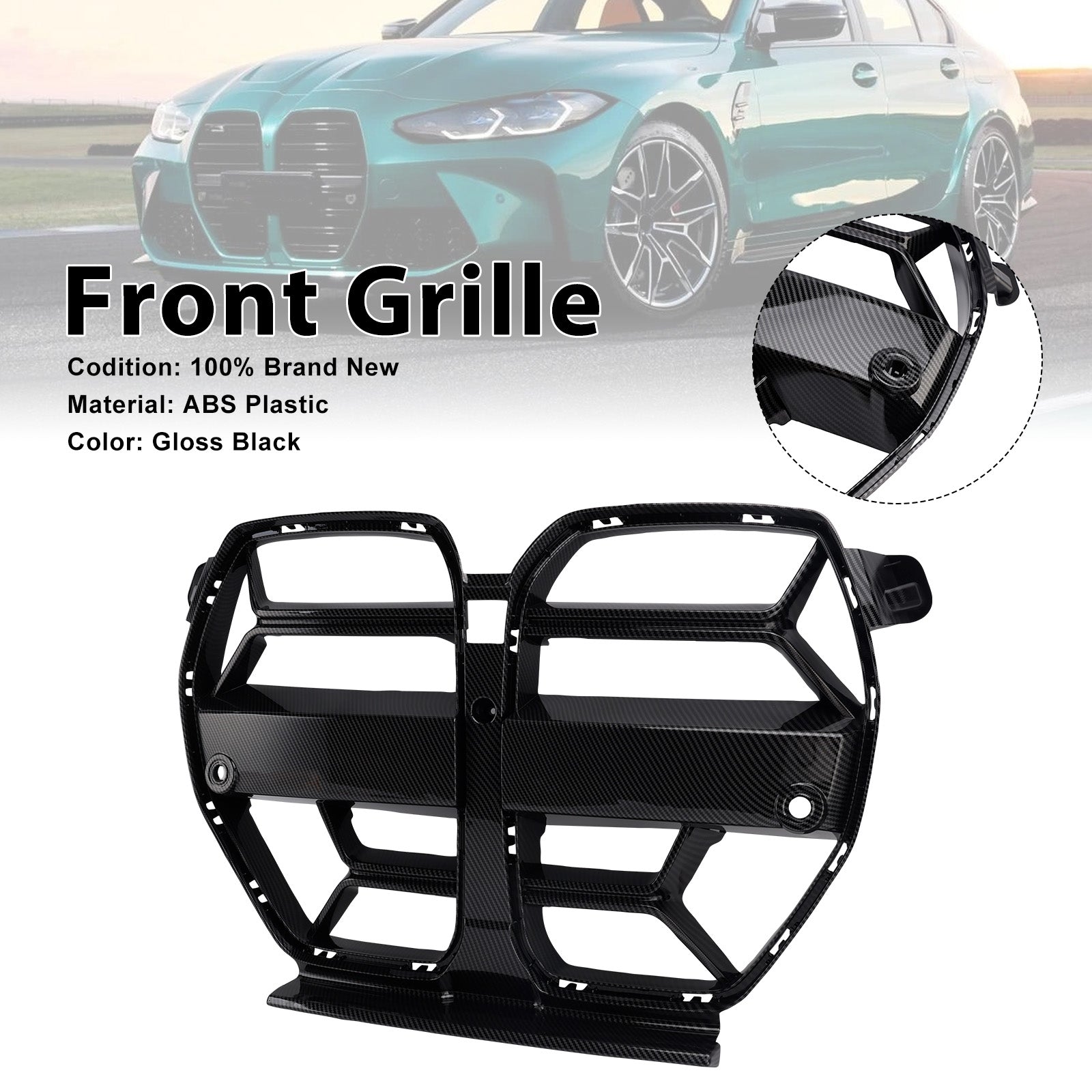 CSL Style Front Bumper Grill Grille Fit BMW M3 G80 M4 G82 2021-2026
