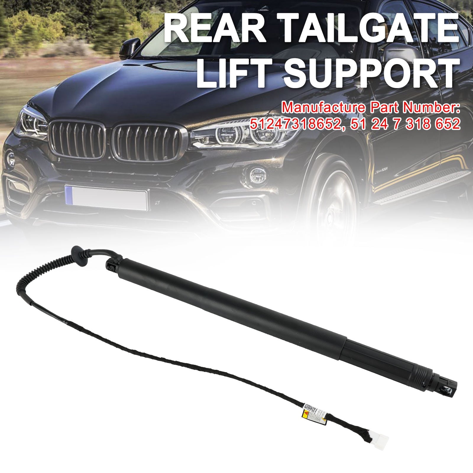 2014-2019 BMW X6 F16 SUV xDrive 30d 2993ccm 211HP 155KW (Diesel) Rear Right Tailgate Power Lift Support 51247318652