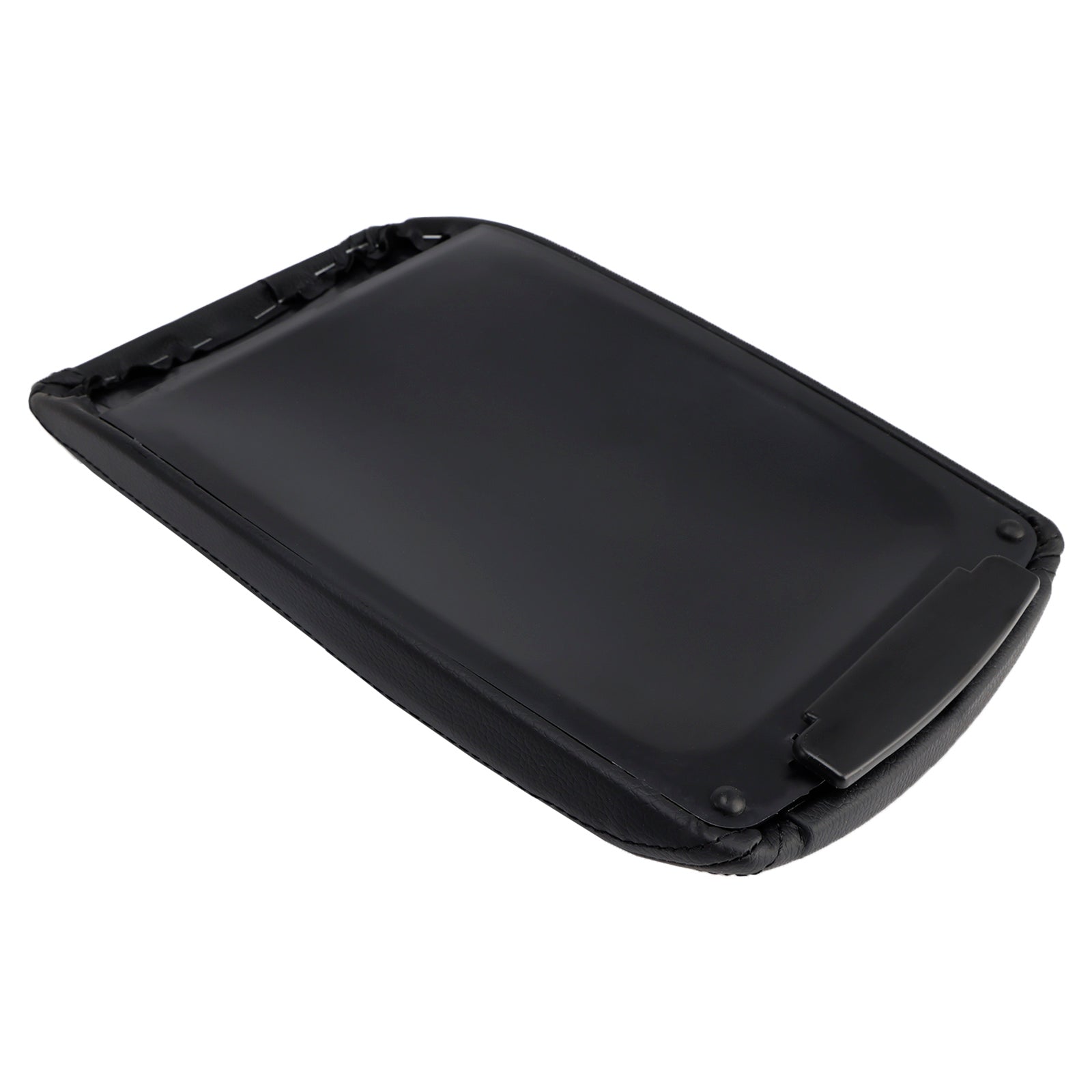 Black Leather Center Console Armrest Lid Cover For Audi A6 C6 2005-2011
