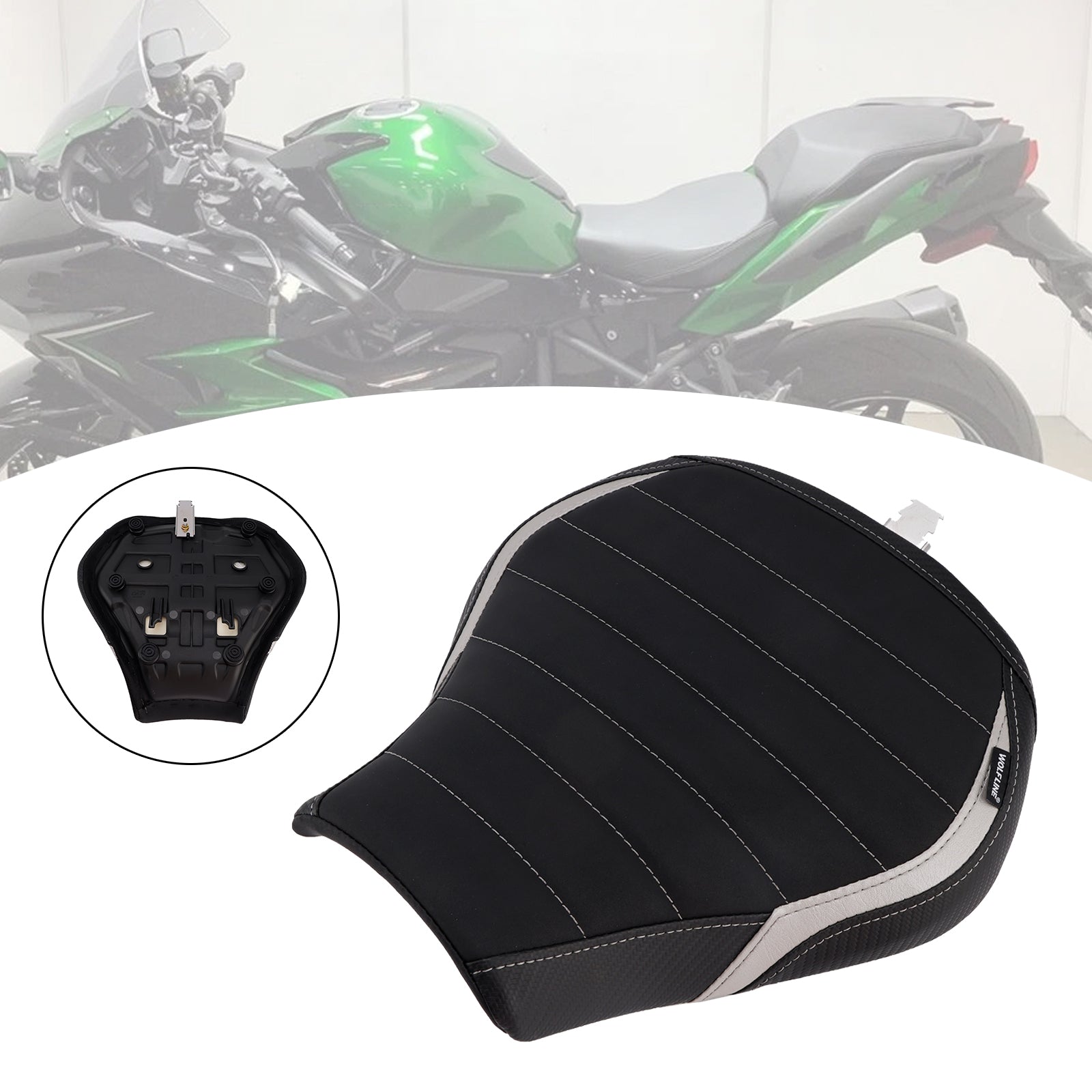 2022-2025 For Kawasaki Ninja H2 Sx Front Driver Raider Seat Pillion Cushion Green1 Green2